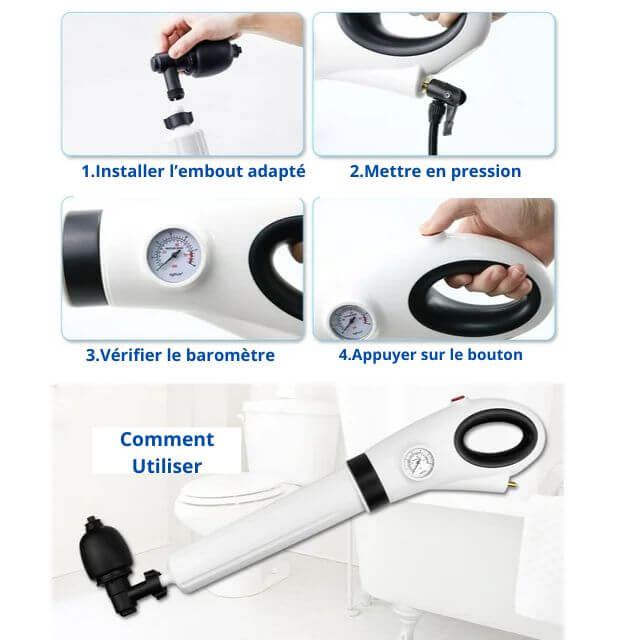 Déboucheur De Toilette A Air Comprimé LliviaPratic™